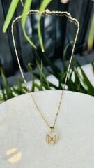 Kelebek Kolye Singapur Zincirli