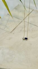 MOR KALPLİ TAŞLI KOLYE